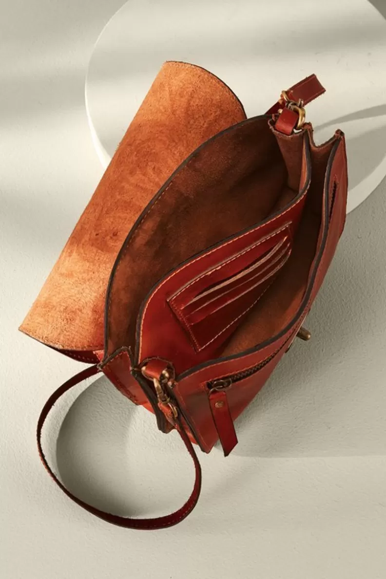 Soft Surroundings Ada Embossed Leather Bag Caramel Clearance