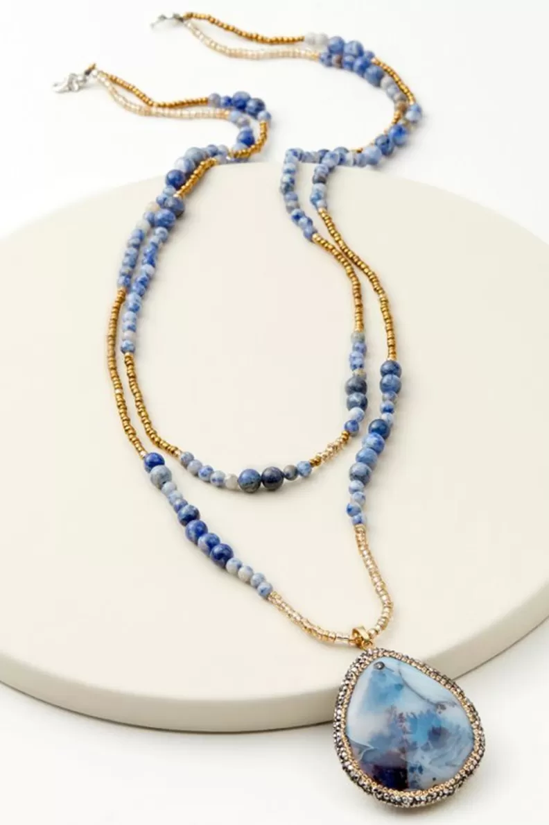 Soft Surroundings Afina Drop Necklace BlueLapis New