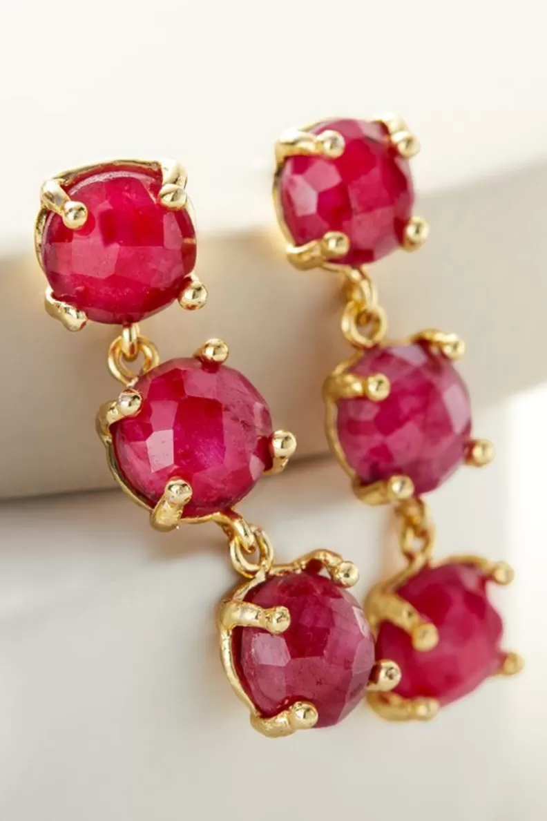 Soft Surroundings Alexandra Stone Earrings Berry Flash Sale