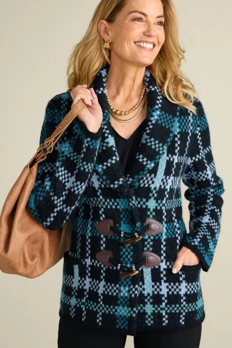 Soft Surroundings Alpine Plaid Sweater Coat NaturallyFallPlaid Fashion