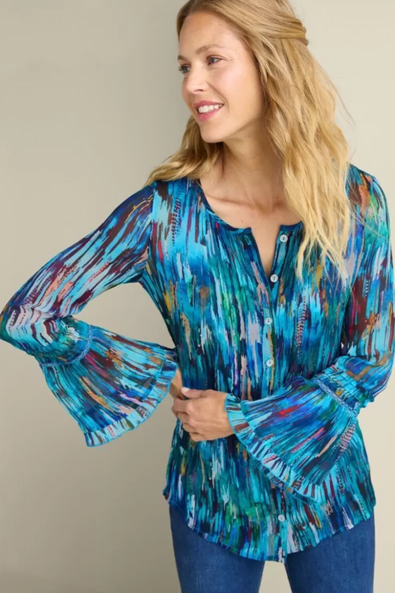 Soft Surroundings Amelie Top BlueAbstract Cheap
