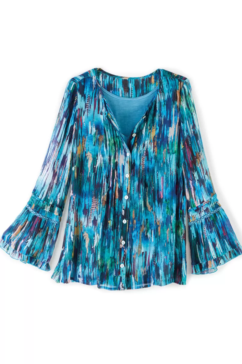 Soft Surroundings Amelie Top BlueAbstract Cheap