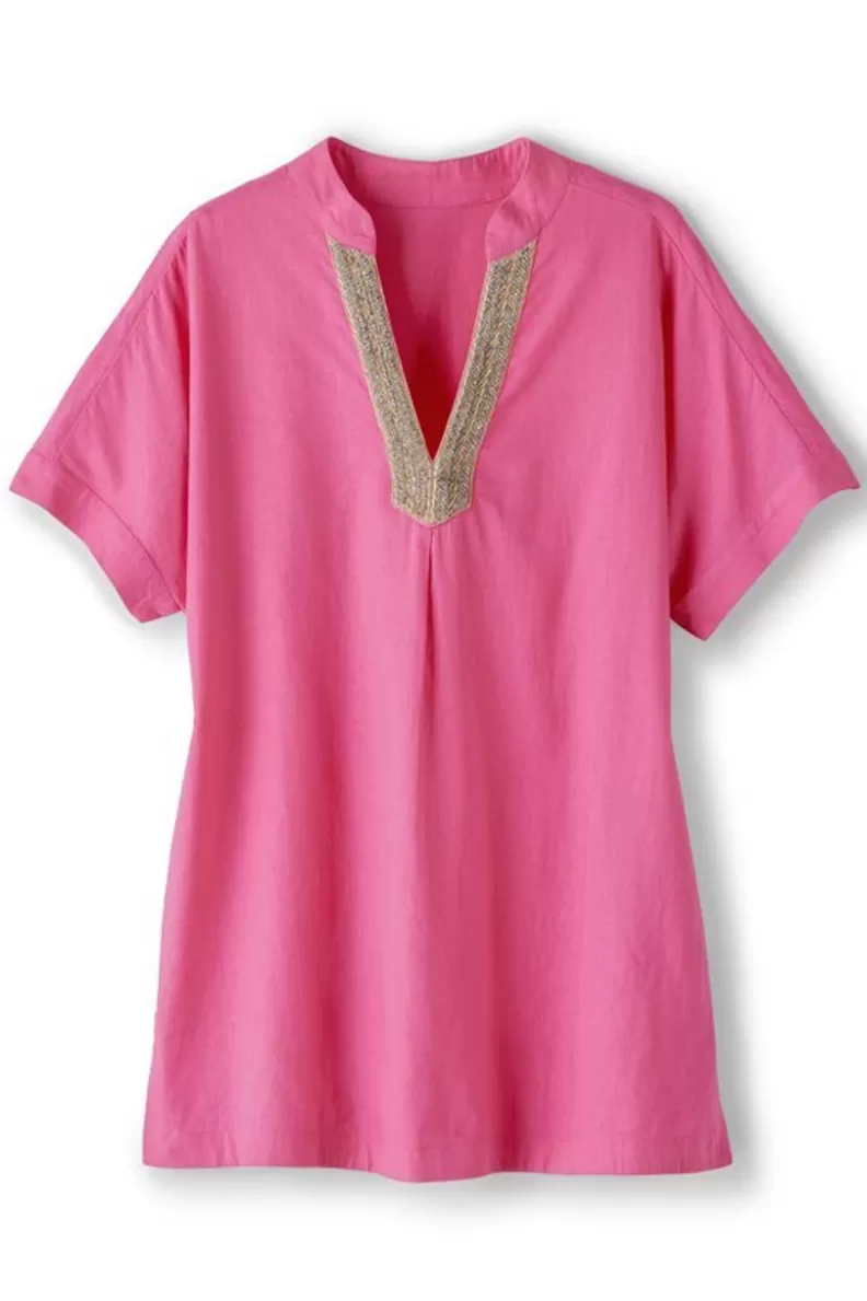 Soft Surroundings Annalise Linen Blend Tunic AzaleaPink Fashion