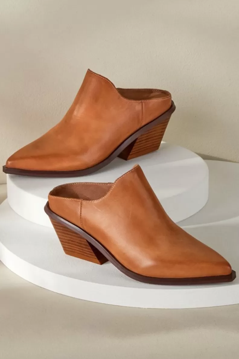 Soft Surroundings Antelope Caleb Leather Mules Taupe Discount