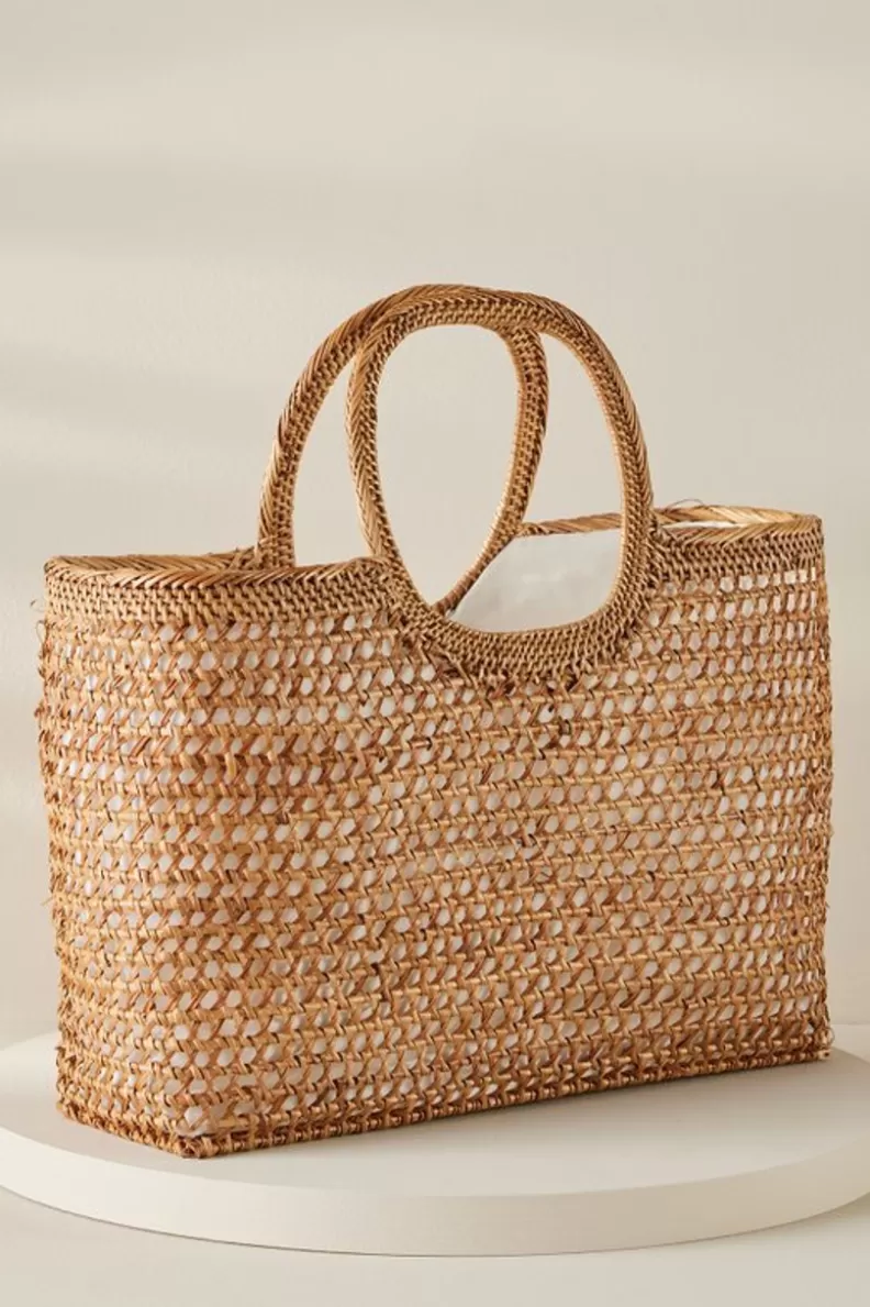 Soft Surroundings April Woven Bag Tan Best