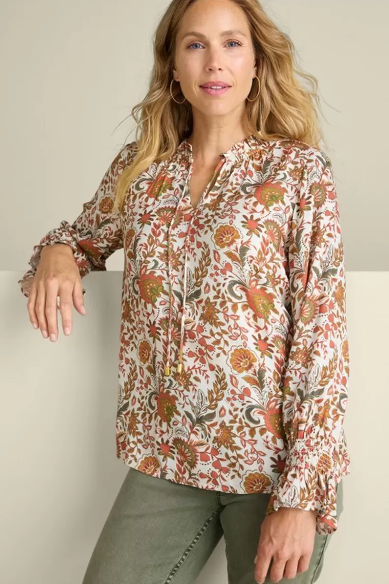 Soft Surroundings Asha Long Sleeve Top AutumnalGarden Outlet