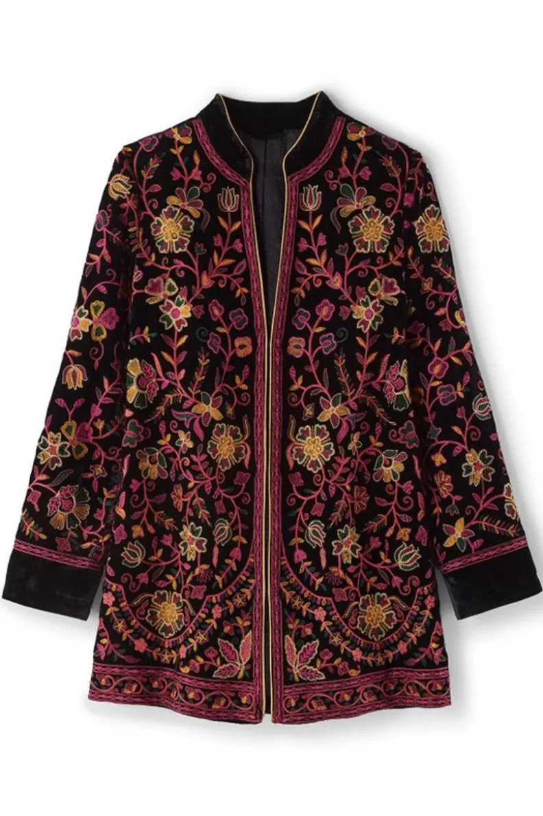 Soft Surroundings Astrid Velvet Jacket Black New