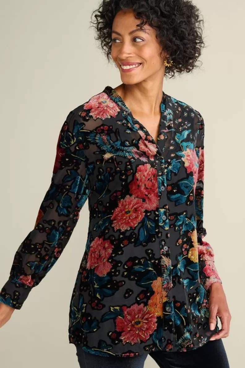 Soft Surroundings Autumn Velvet Tunic BlackMulti Cheap