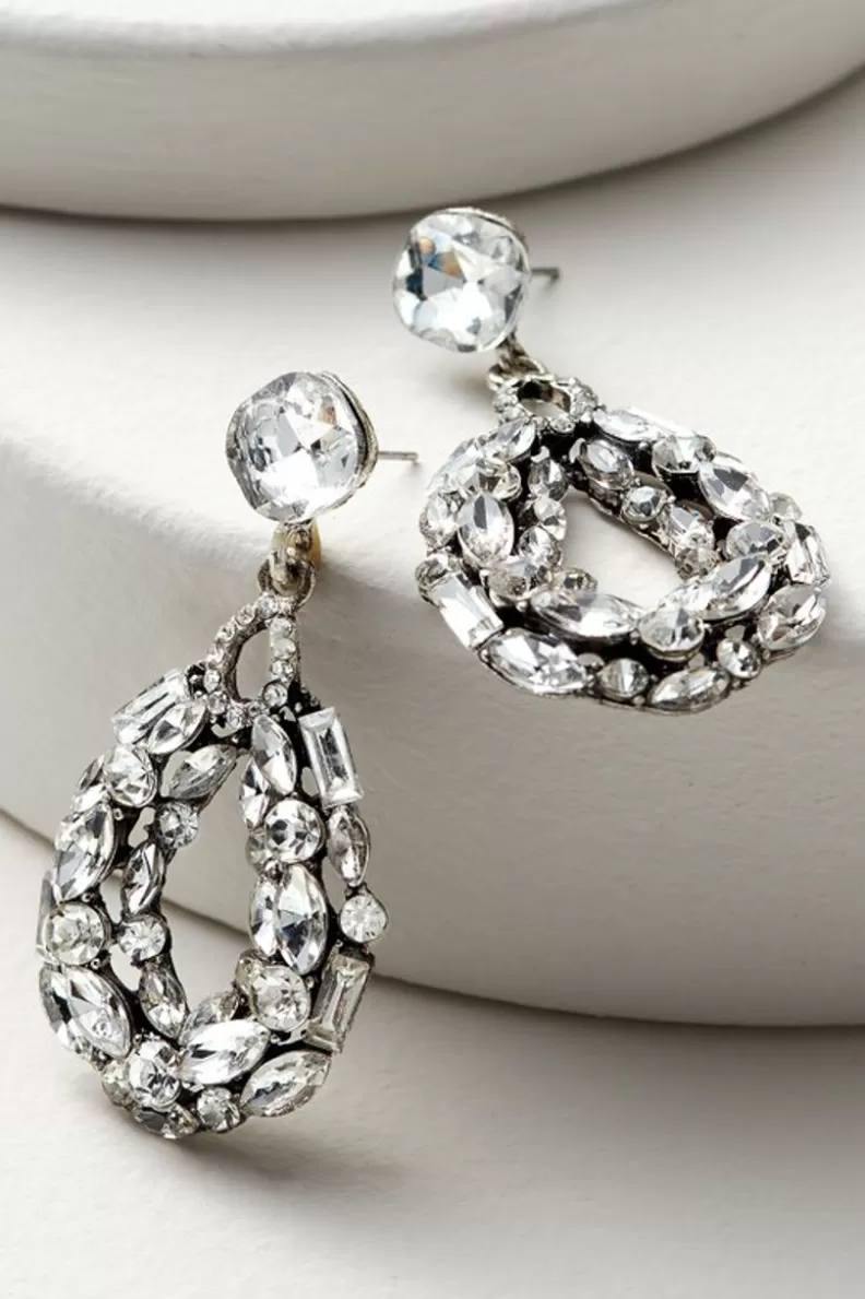 Soft Surroundings Belle Crystal Earrings Silver Discount