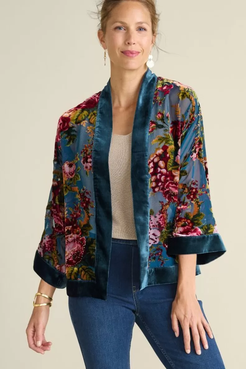 Soft Surroundings Bercy Velvet Topper RoseGardenBurnout Online