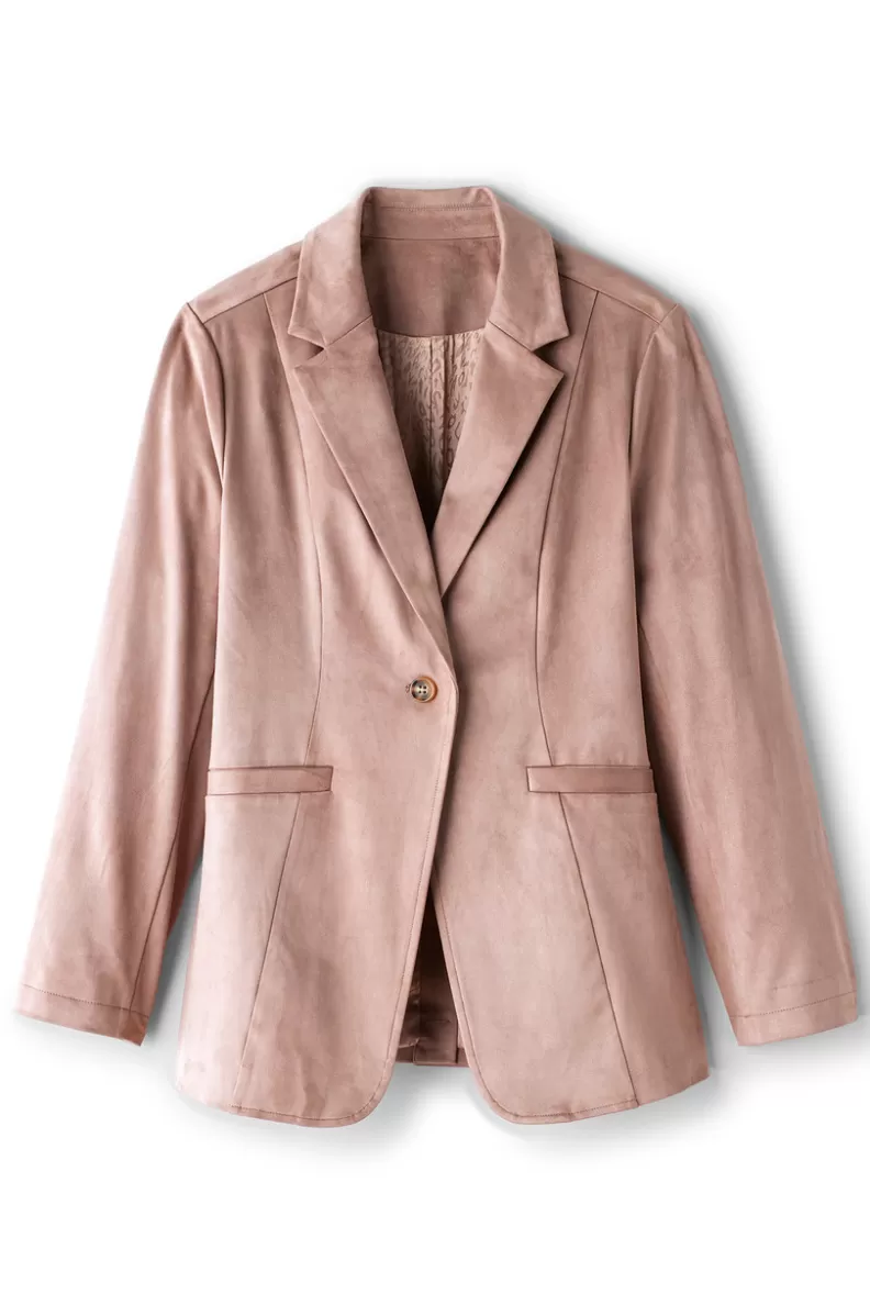Soft Surroundings Breck Faux Suede Blazer Stone Cheap