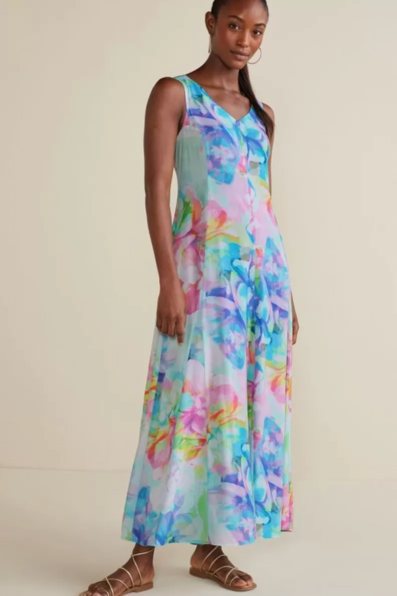 Soft Surroundings Brenda Maxi Dress PainterlyMultiFloral Store