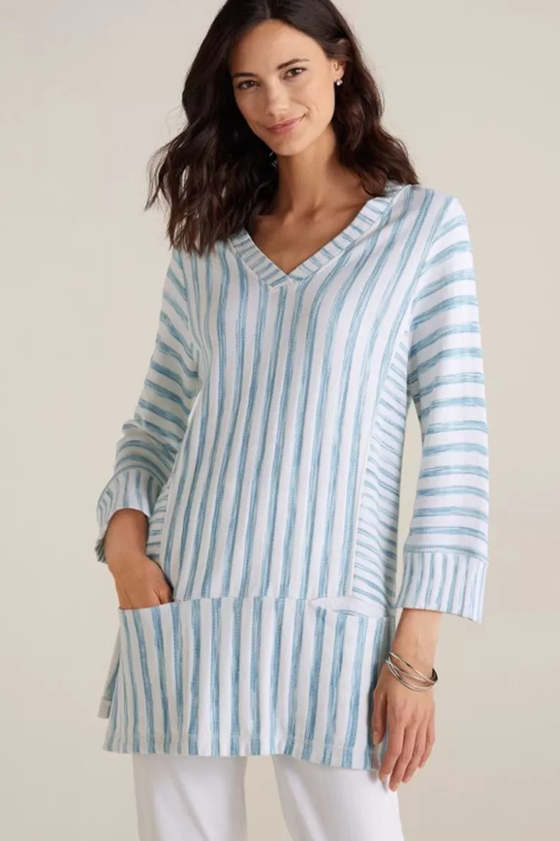 Soft Surroundings Briza Stripe Tunic ChambrayBlue/WhiteStrip Shop