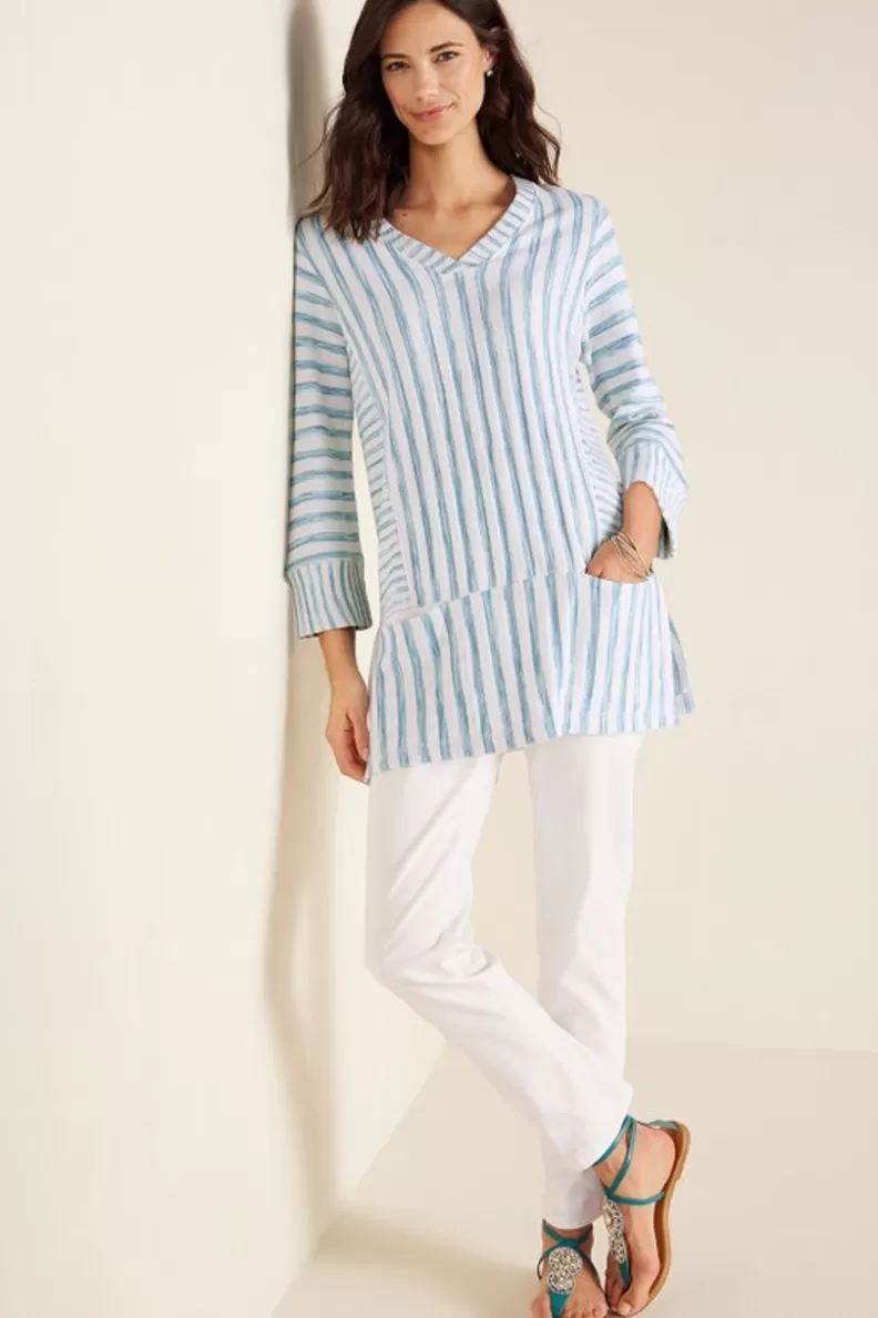 Soft Surroundings Briza Stripe Tunic ChambrayBlue/WhiteStrip Shop