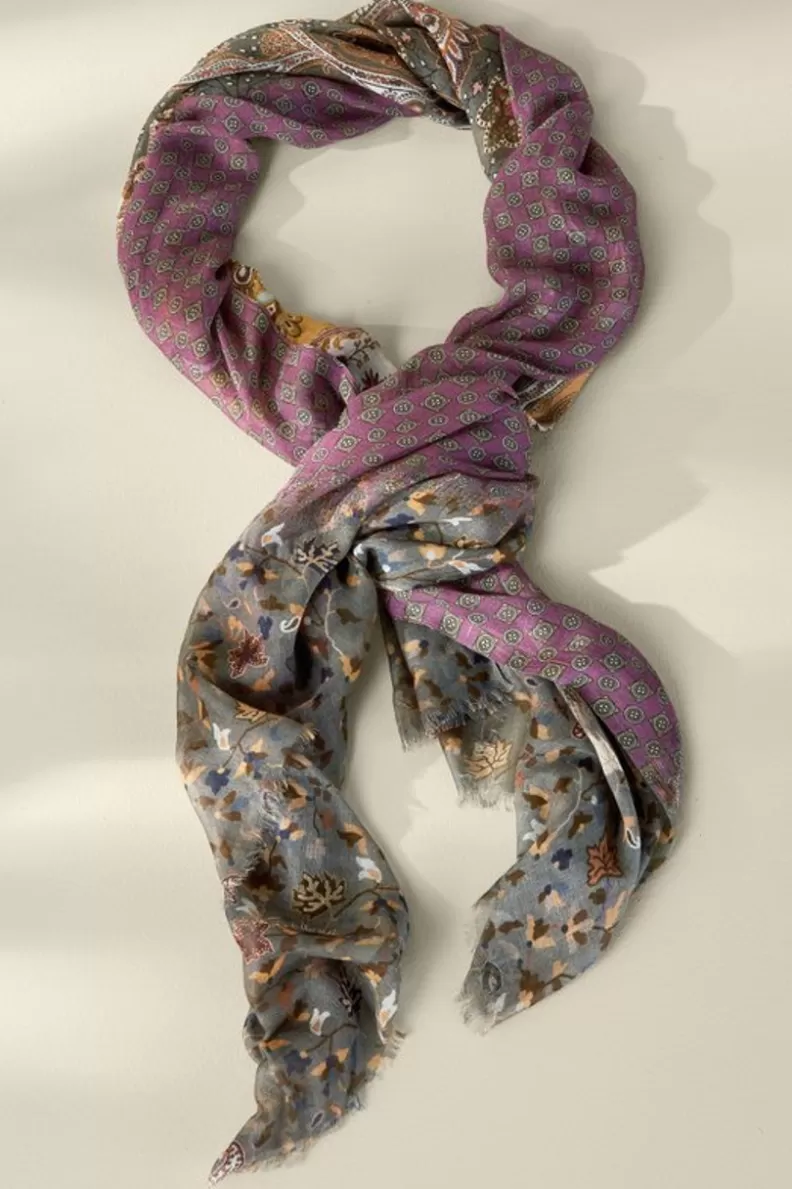 Soft Surroundings Cadence Patchwork Scarf SangriaMulti Hot