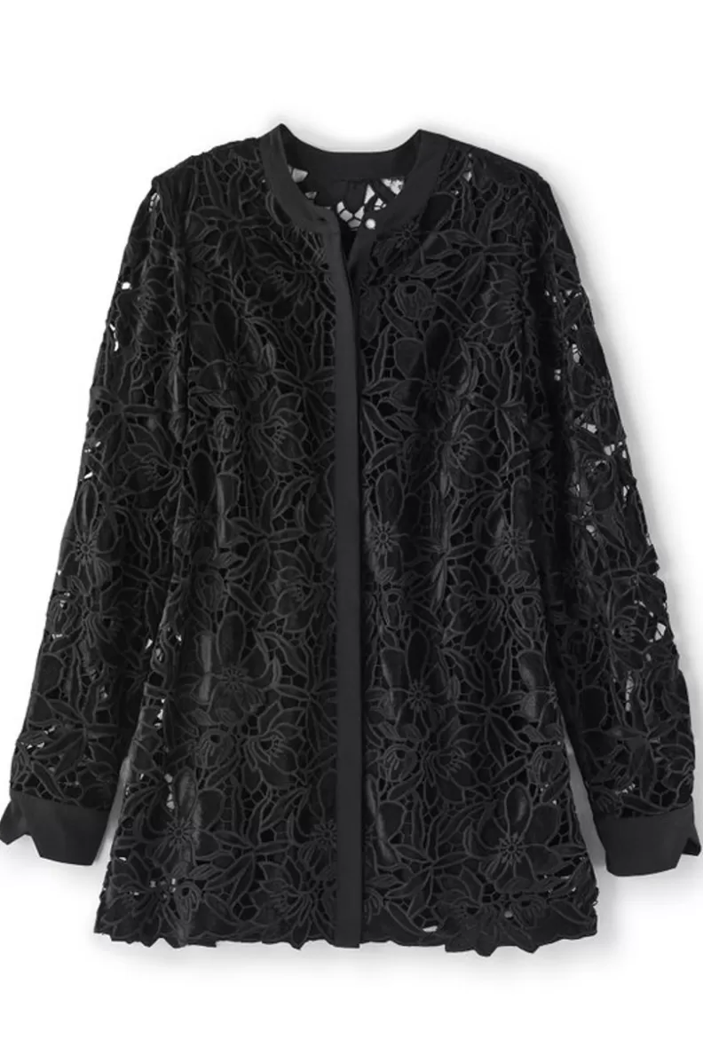 Soft Surroundings Candace Velvet Lace Tunic Black Best
