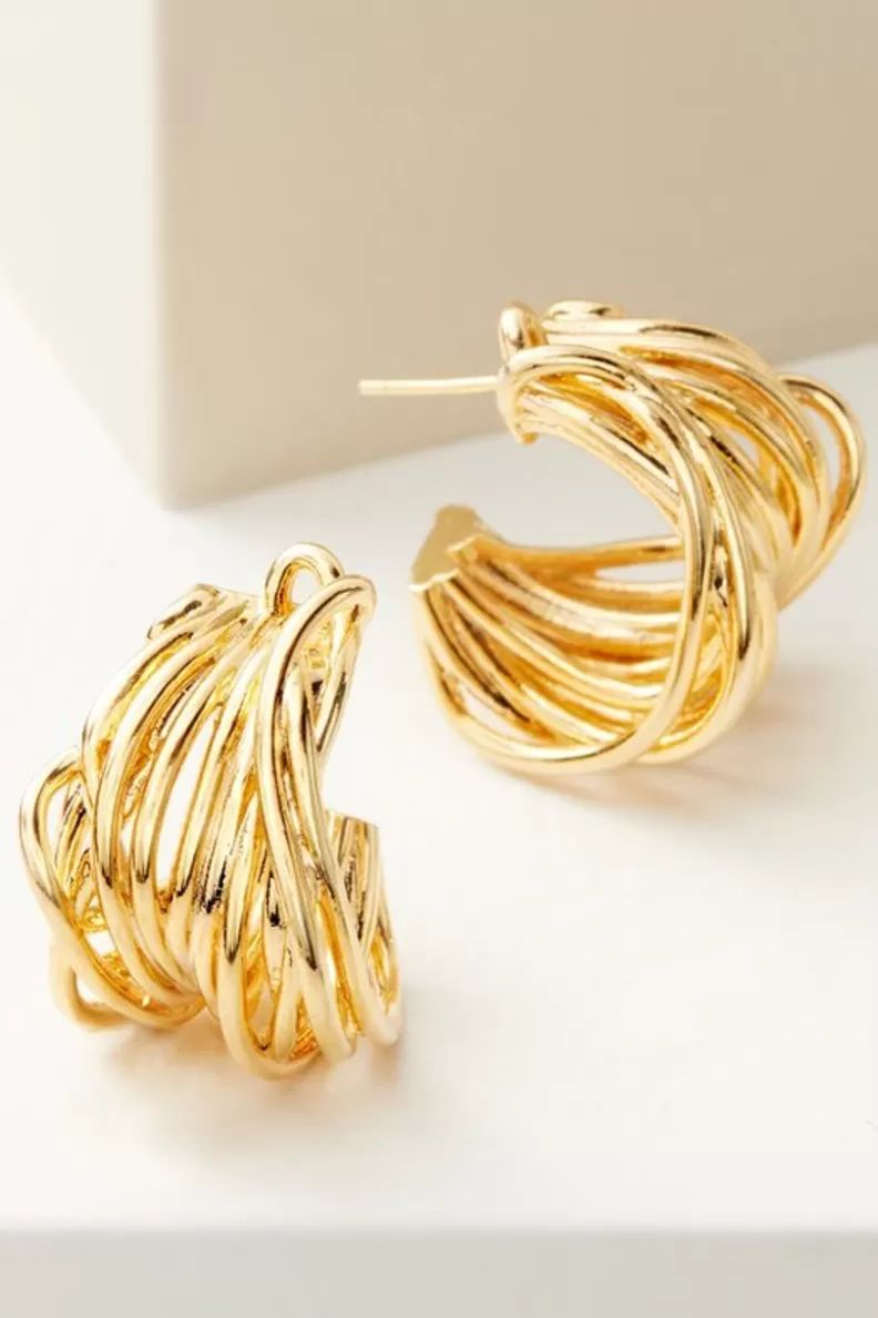 Soft Surroundings Carissa Hoop Earrings Gold Cheap