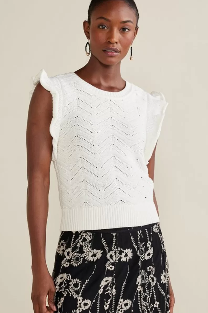 Soft Surroundings Celina Flutter Sleeve Sweater IvoryPearl Hot