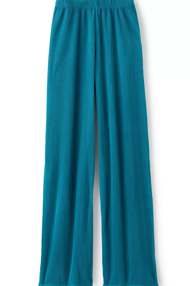 Soft Surroundings Cella Plisse Wide Leg Pants DeepLagoon Best