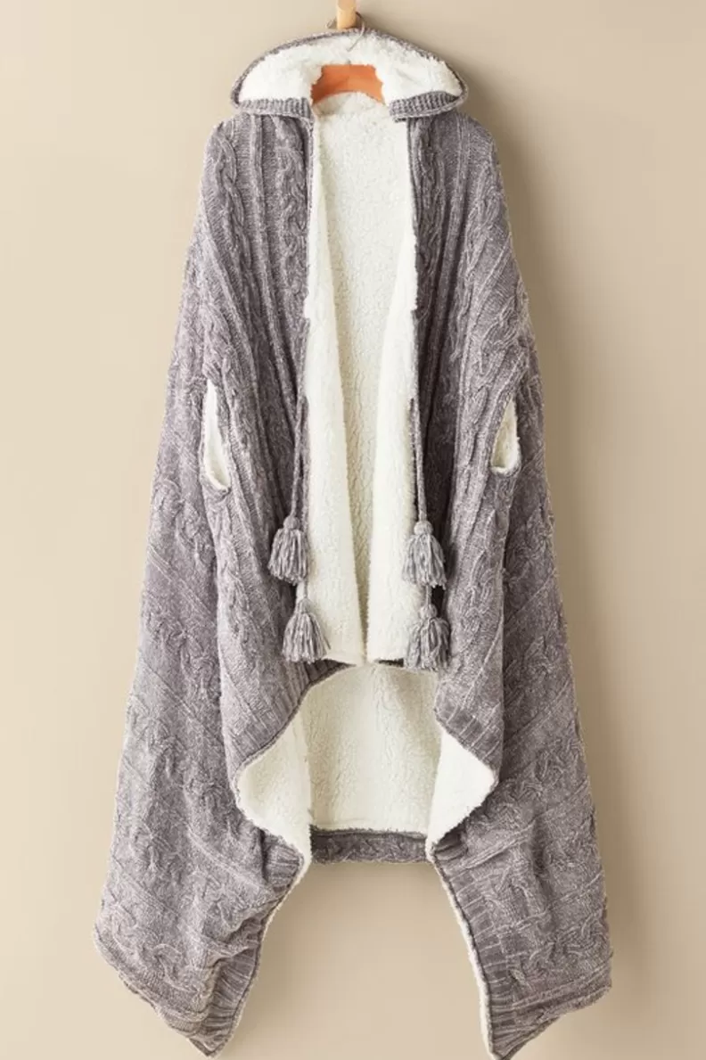 Soft Surroundings Chenille Sherpa Wearable Throw Cheap