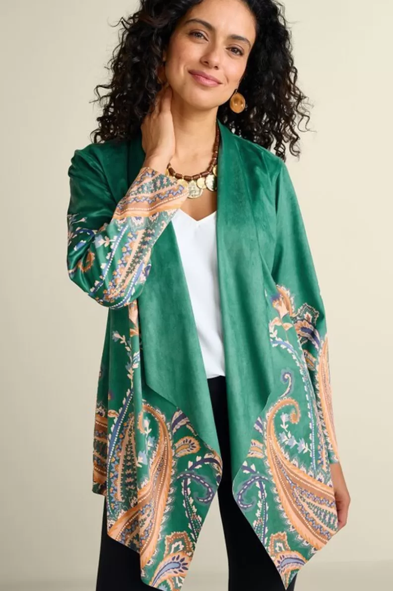 Soft Surroundings Chouteau Faux Suede Jacket CascadingBrdS Best Sale