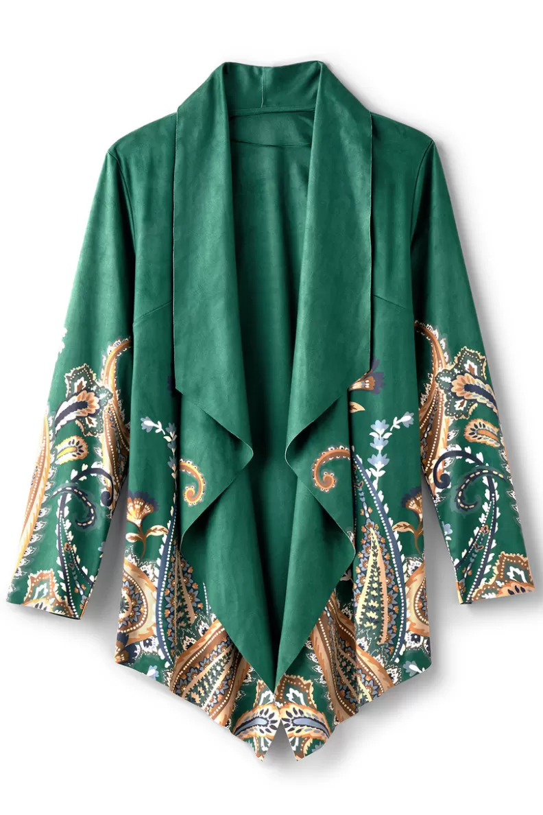 Soft Surroundings Chouteau Faux Suede Jacket CascadingBrdS Best Sale