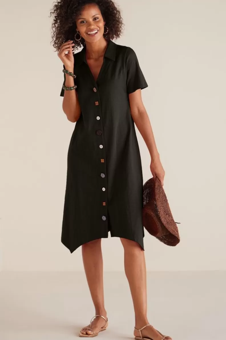 Soft Surroundings Danielle Button Dress New