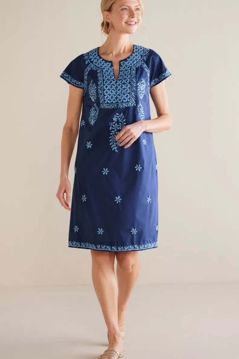 Soft Surroundings Davina Short Dress Navy Online