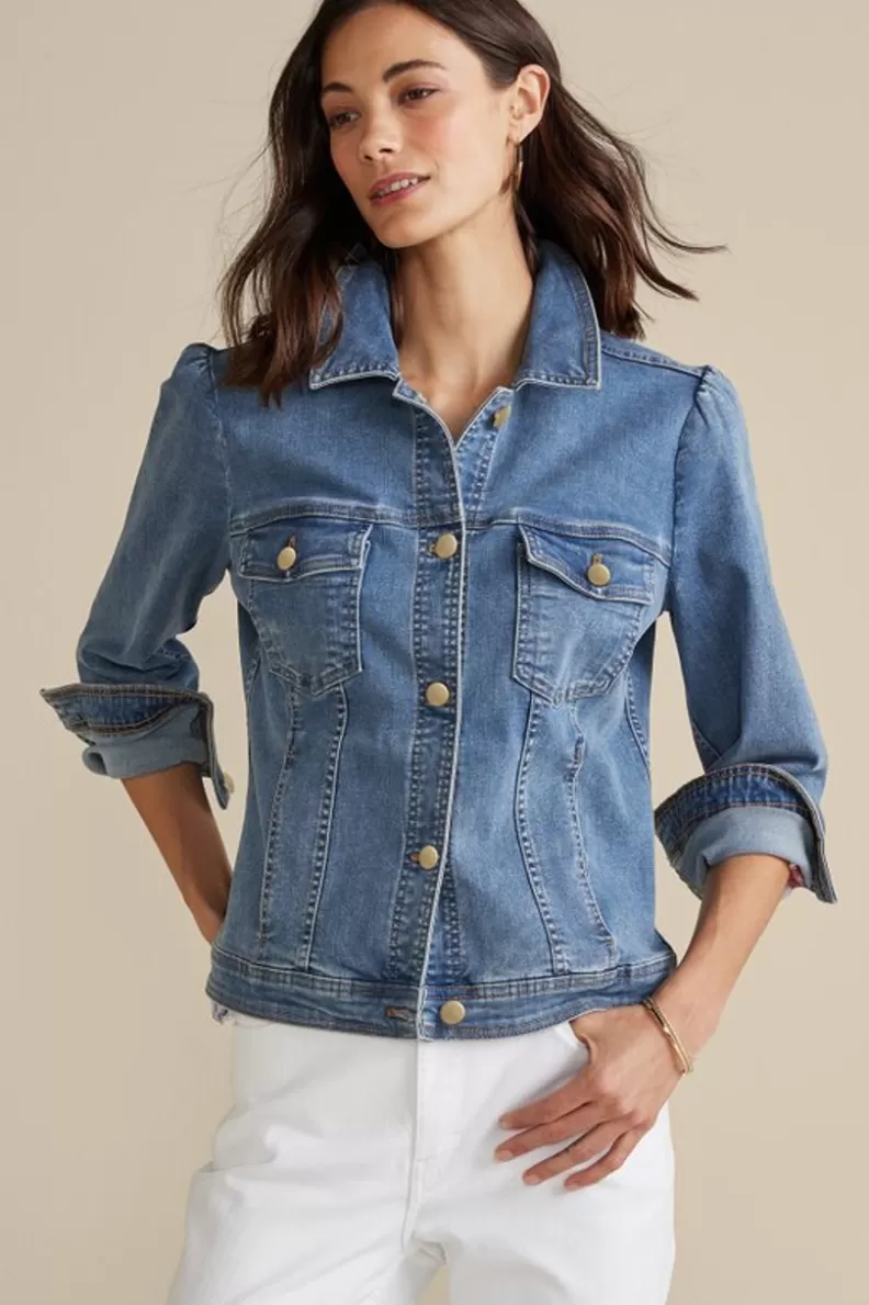 Soft Surroundings Diana Shapely Denim Jacket Cheap