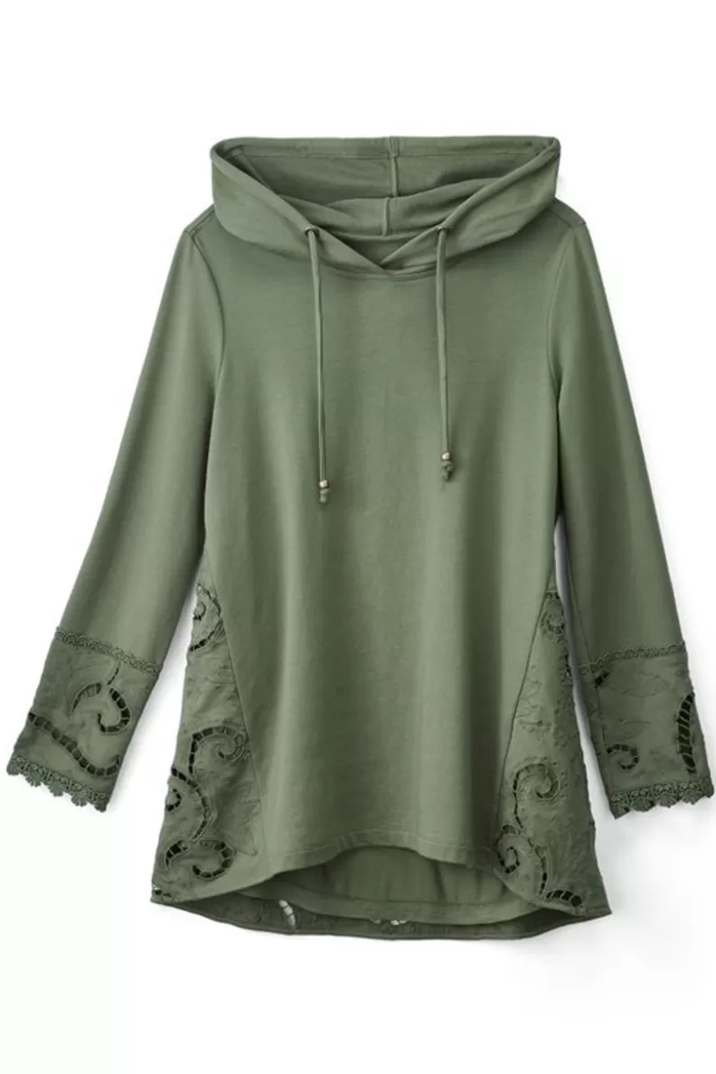 Soft Surroundings Dionne Top Olive New