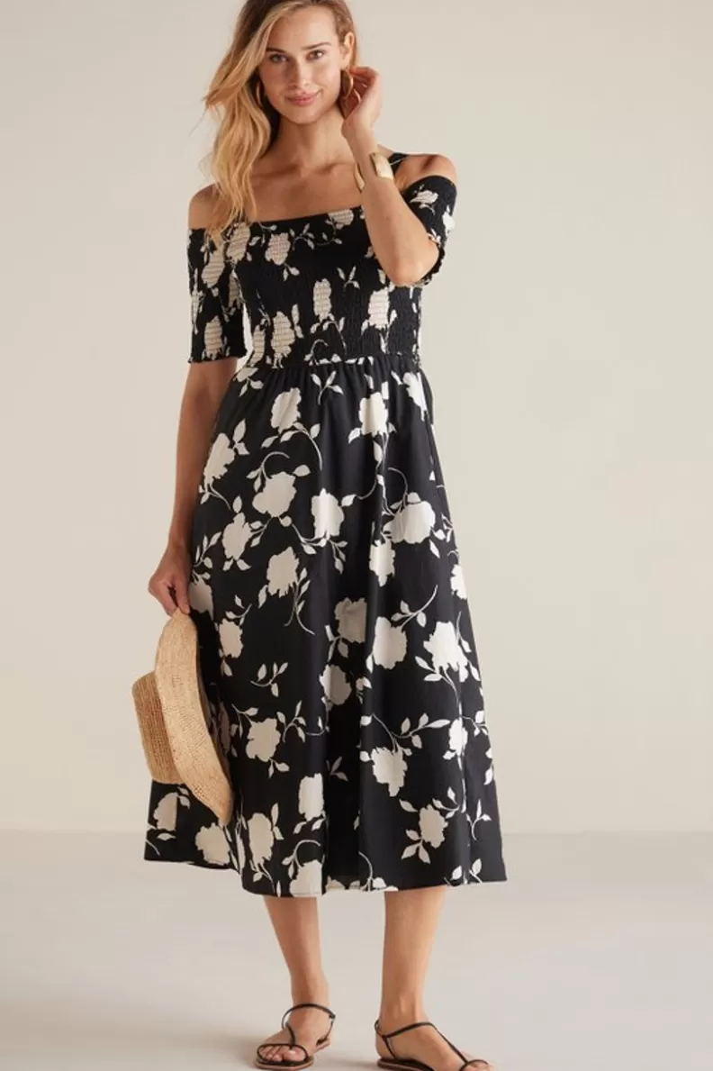 Soft Surroundings Divani Dress BlackWhiteFloral Cheap