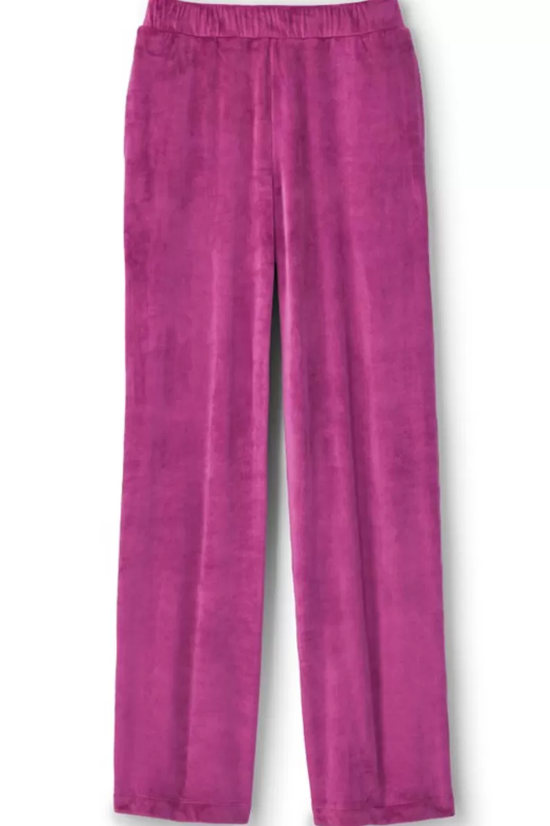 Soft Surroundings Dixie Velour Wide Leg Pants Boysenberry Hot