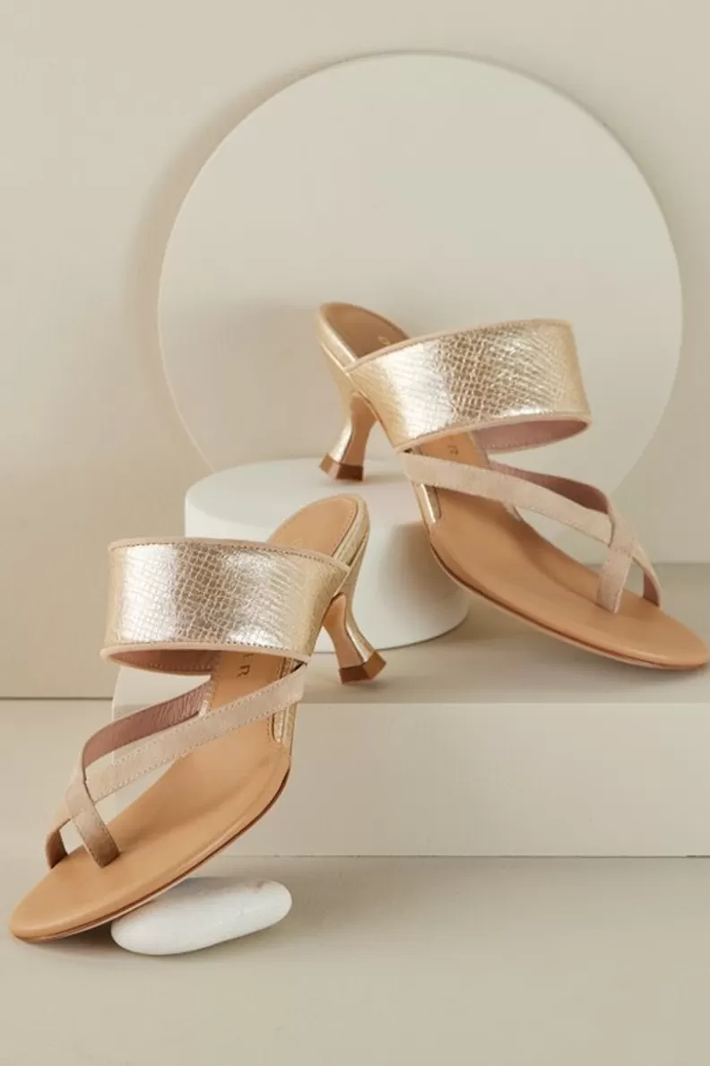 Soft Surroundings Donald Pliner Louka Sandal Slide Sand/Platino Sale