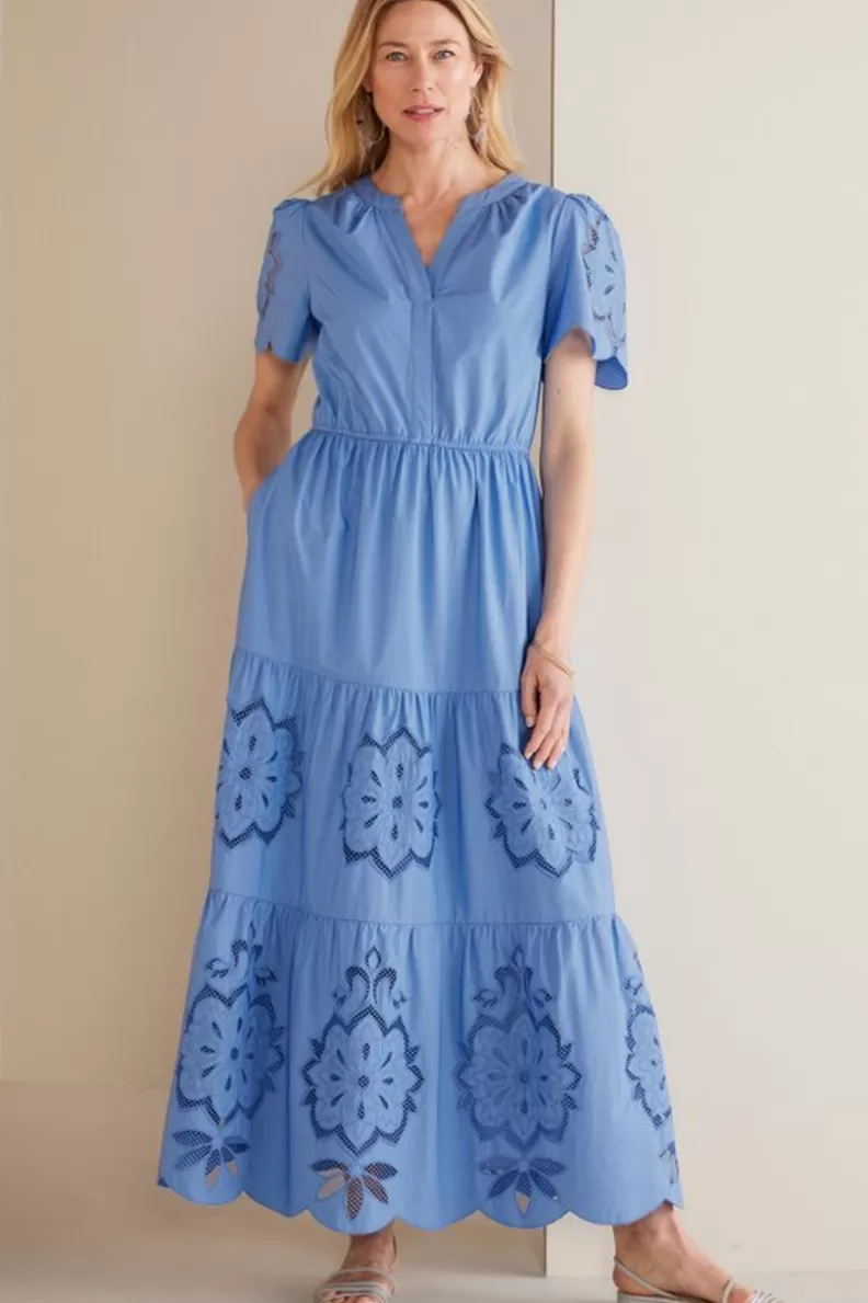Soft Surroundings Dorothy Maxi Dress BlueBonnet New