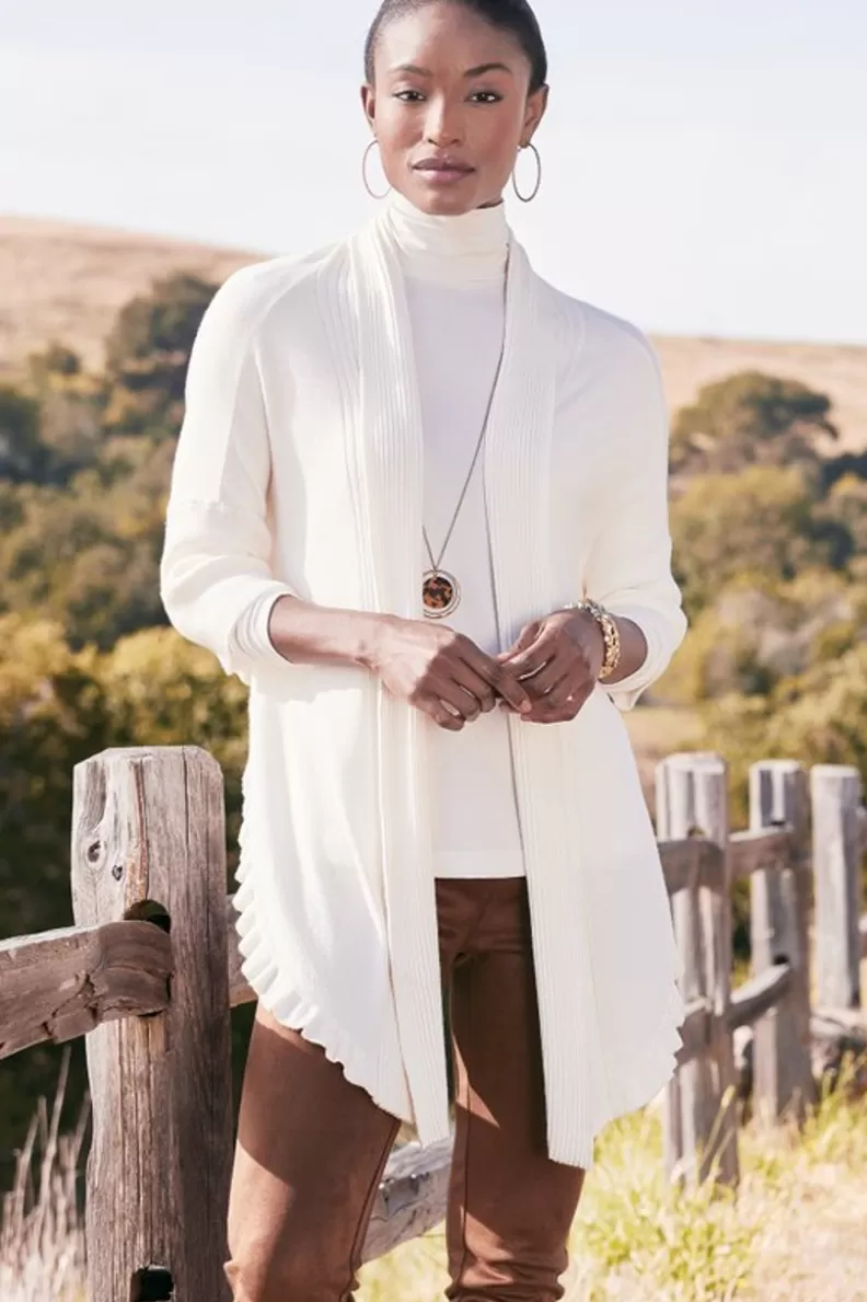 Soft Surroundings Draped Ruffle Cardigan Outlet