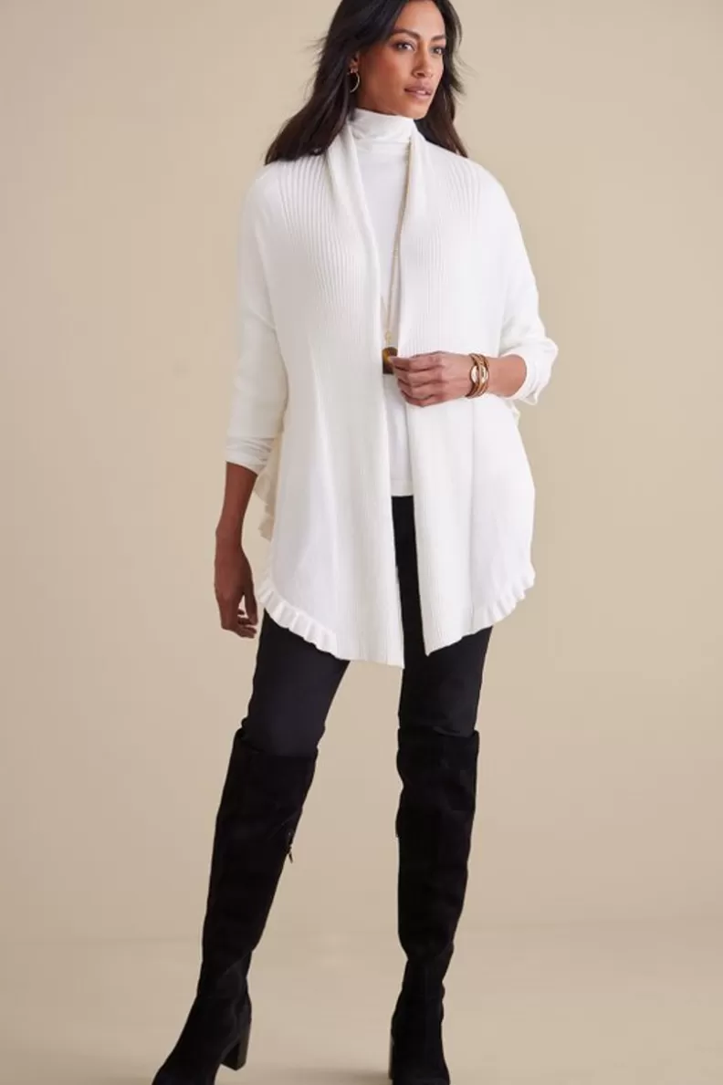 Soft Surroundings Draped Ruffle Cardigan Outlet