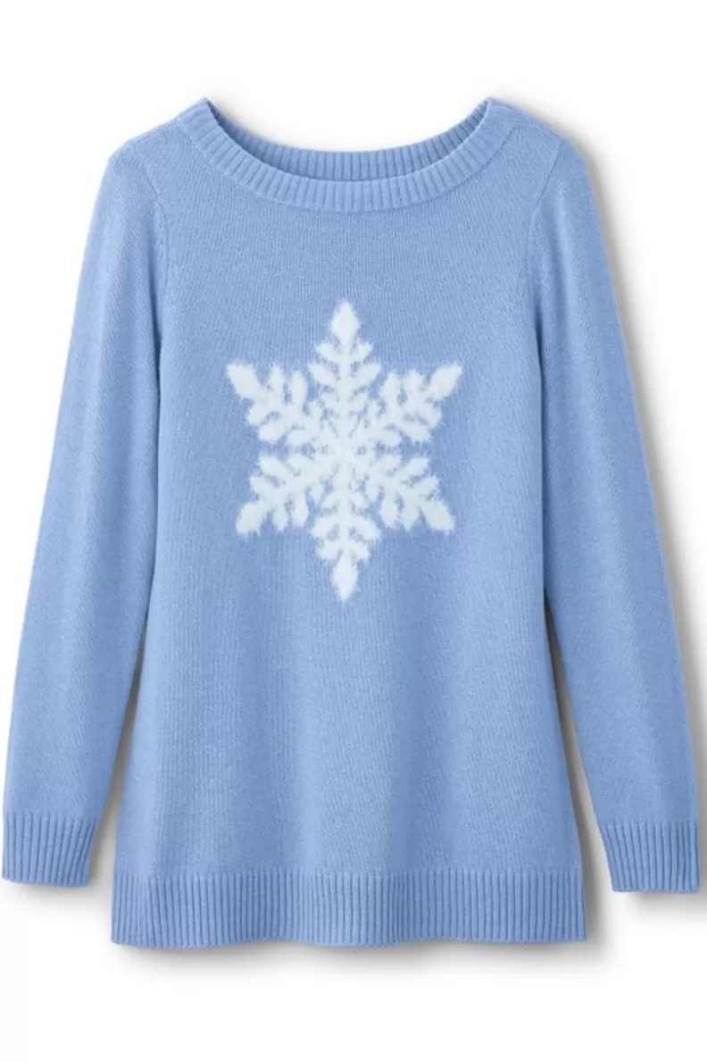 Soft Surroundings Draya Eyelash Sweater Snowflake Hot