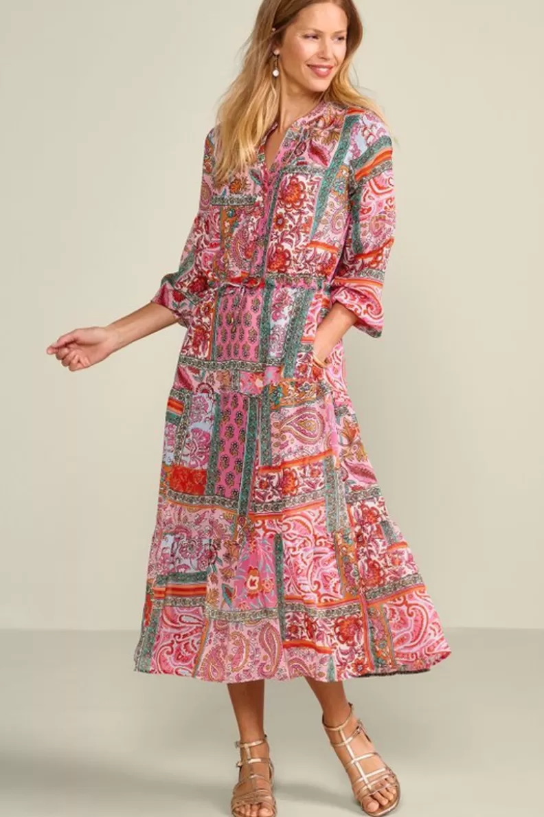 Soft Surroundings Drea Midi Dress MultiPatchwork New