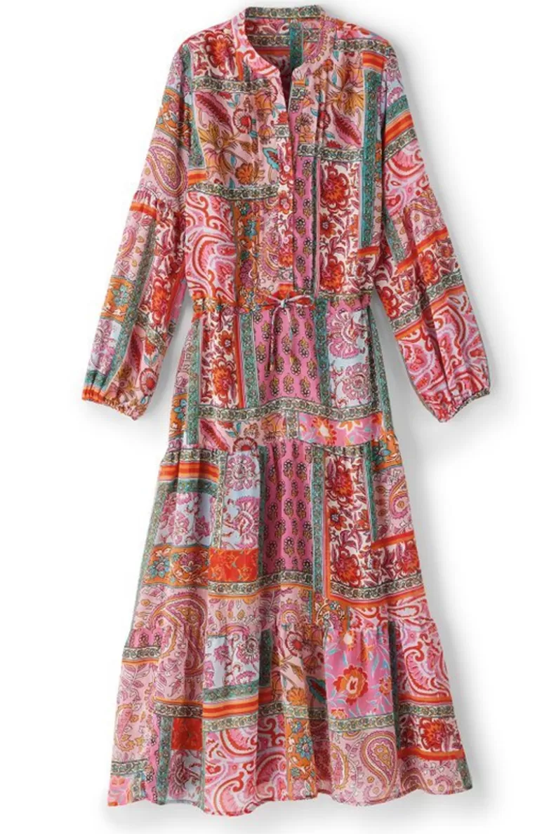 Soft Surroundings Drea Midi Dress MultiPatchwork New