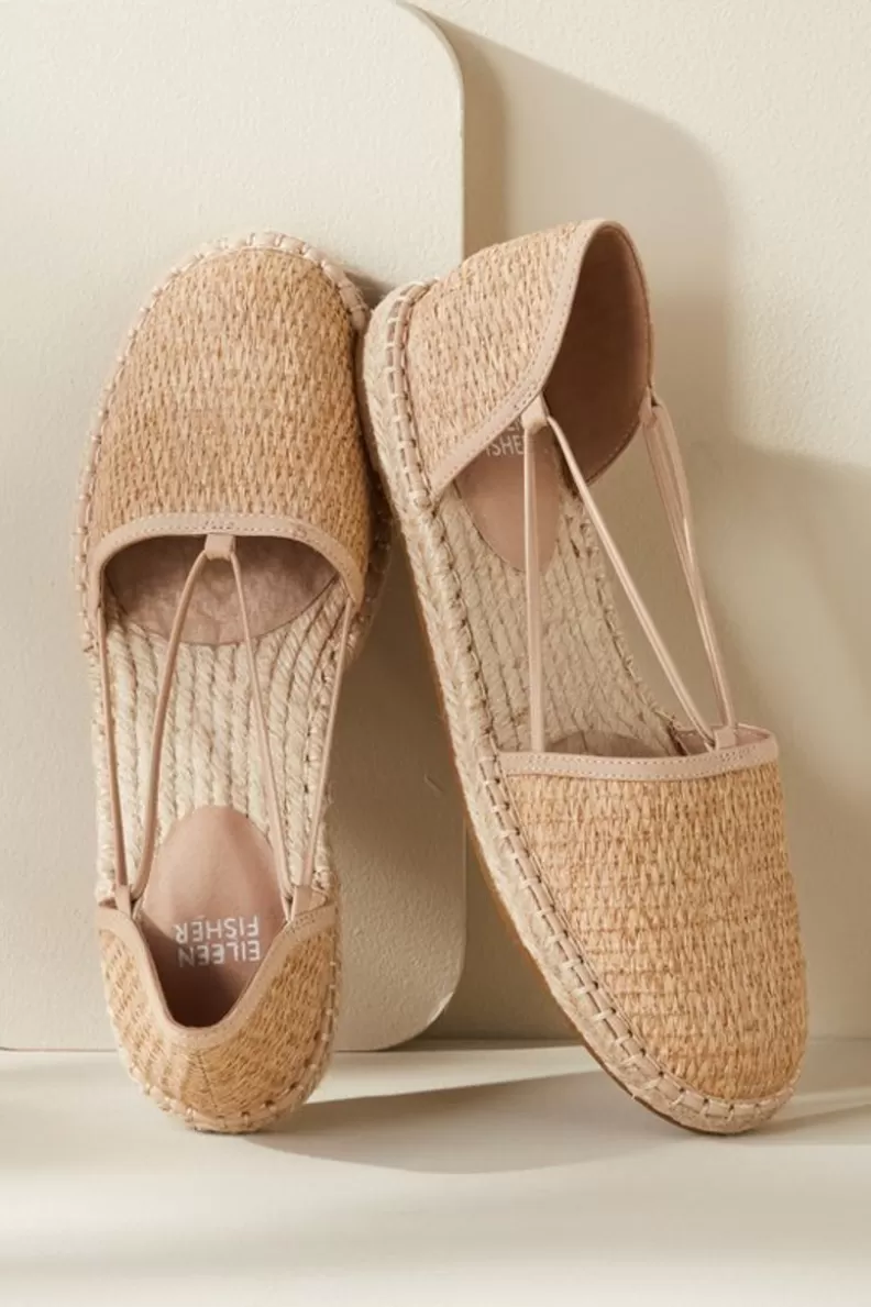 Soft Surroundings Eileen Fisher Lee Raffia Stretch Espadrille Natural Hot