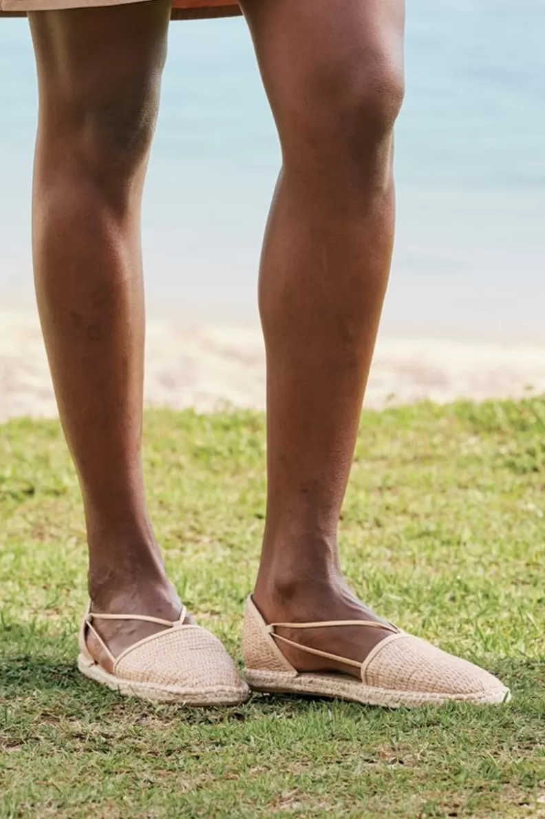 Soft Surroundings Eileen Fisher Lee Raffia Stretch Espadrille Natural Hot