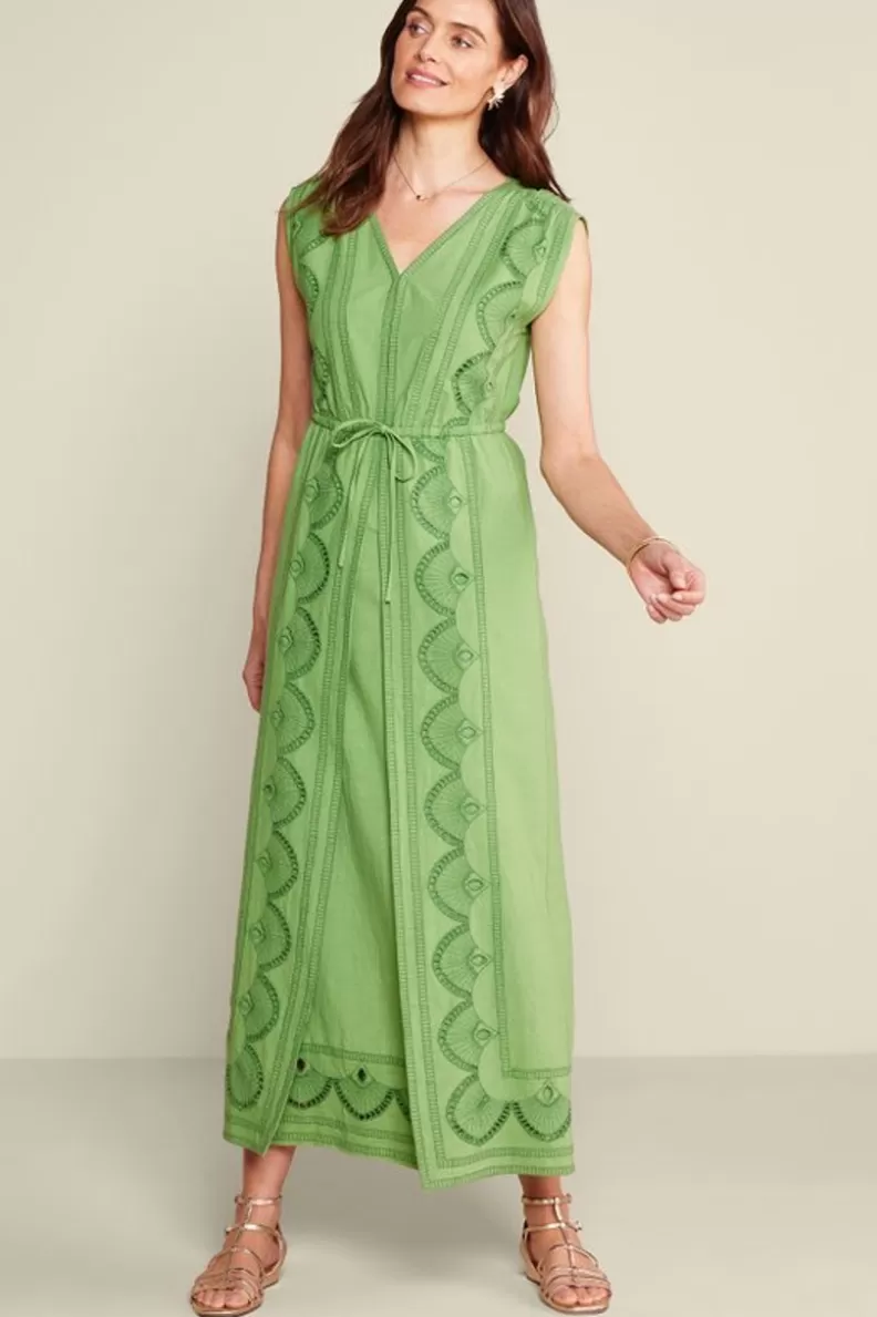 Soft Surroundings Ellison Linen Blend Maxi Dress PiquantGreen Cheap
