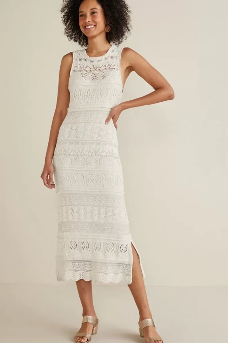 Soft Surroundings Erica Crochet Midi Dress AntiqueWhite Best Sale