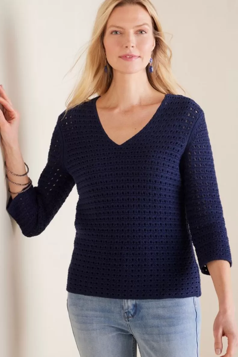 Soft Surroundings Estrella Sweater Navy Clearance