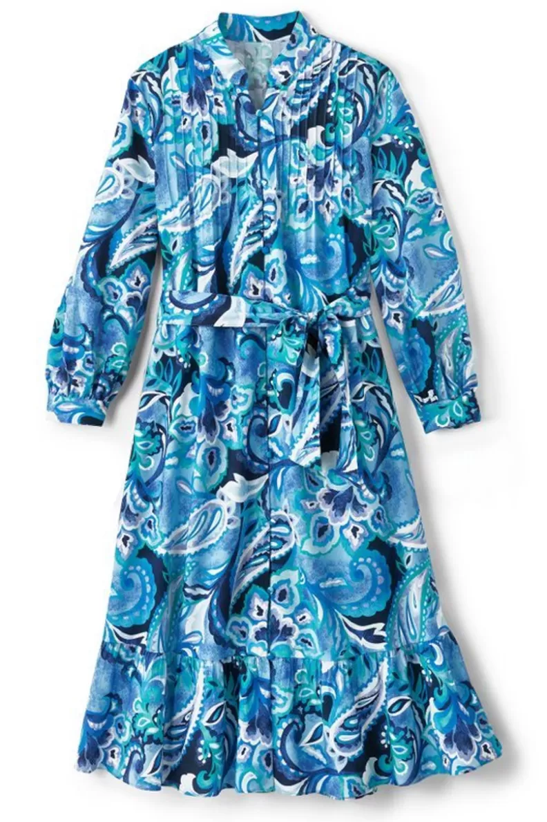 Soft Surroundings Feyre Short Dress IslandSunPaisleyBlue Best Sale