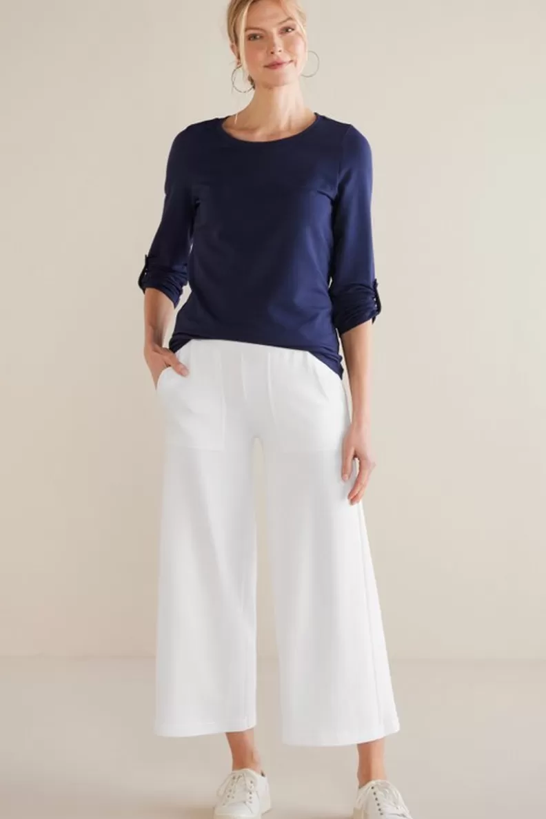 Soft Surroundings Fina French Terry Crop Pants Navy Best