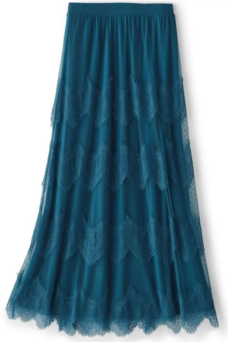 Soft Surroundings Frederica Lace Maxi Skirt SailorBlue Cheap