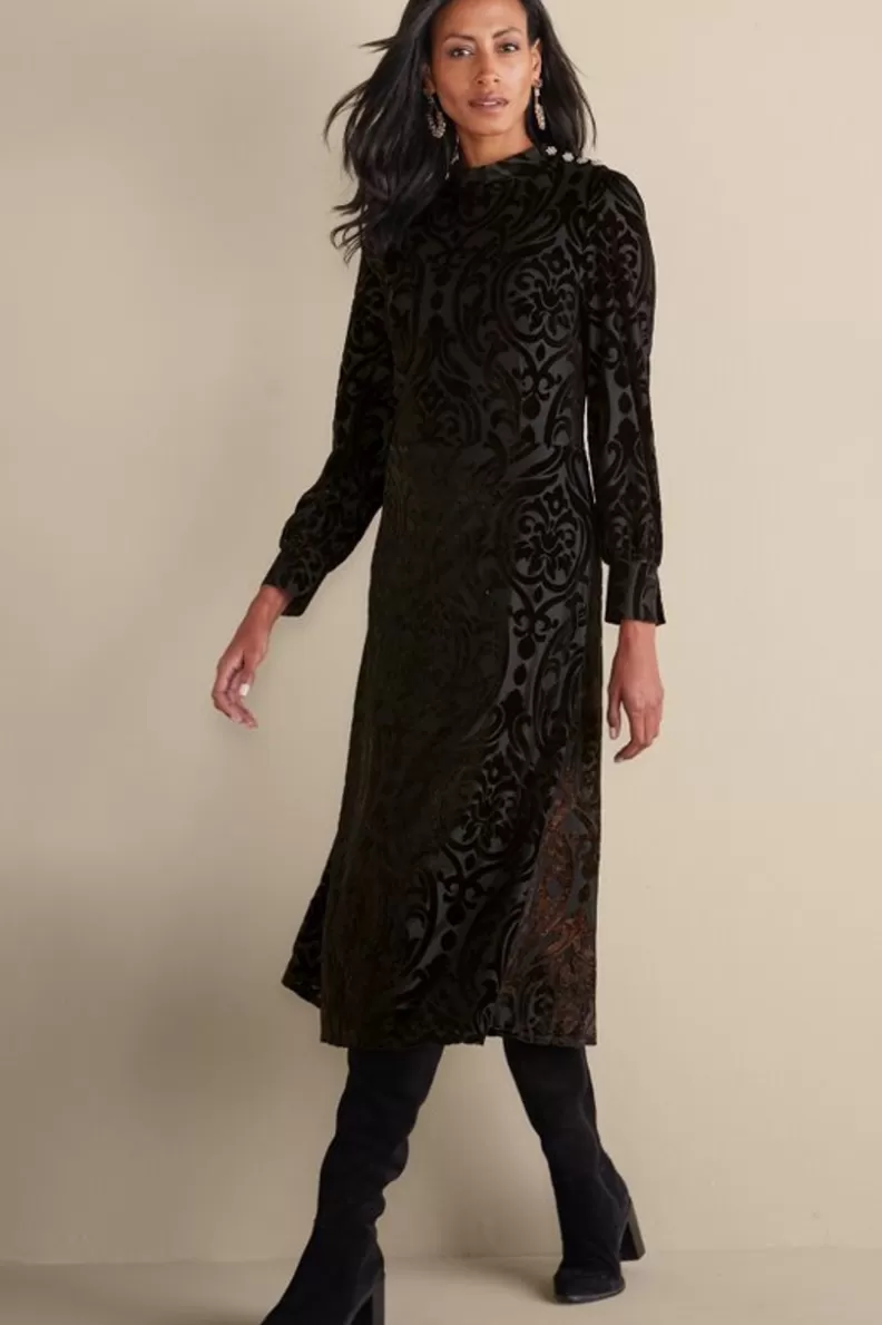 Soft Surroundings Hadley Velvet Dress BlackAbstract Hot