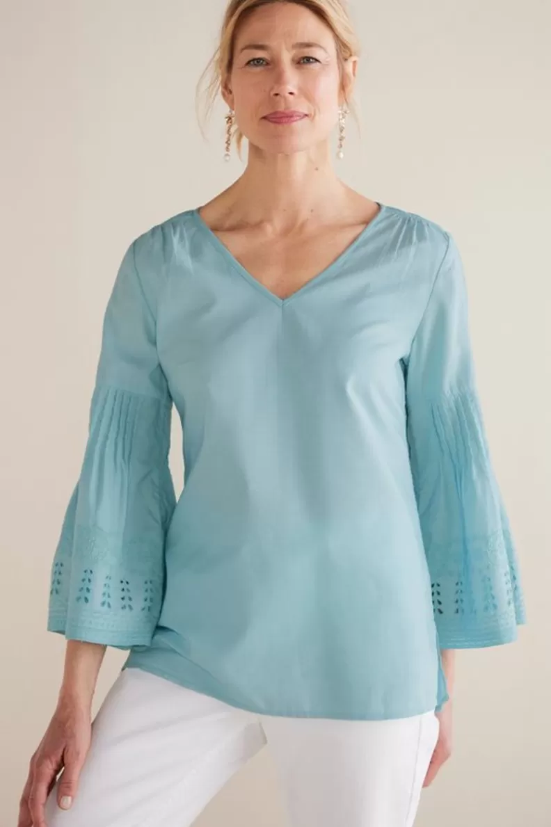 Soft Surroundings Heloise Eyelet Sleeve Tunic Outlet