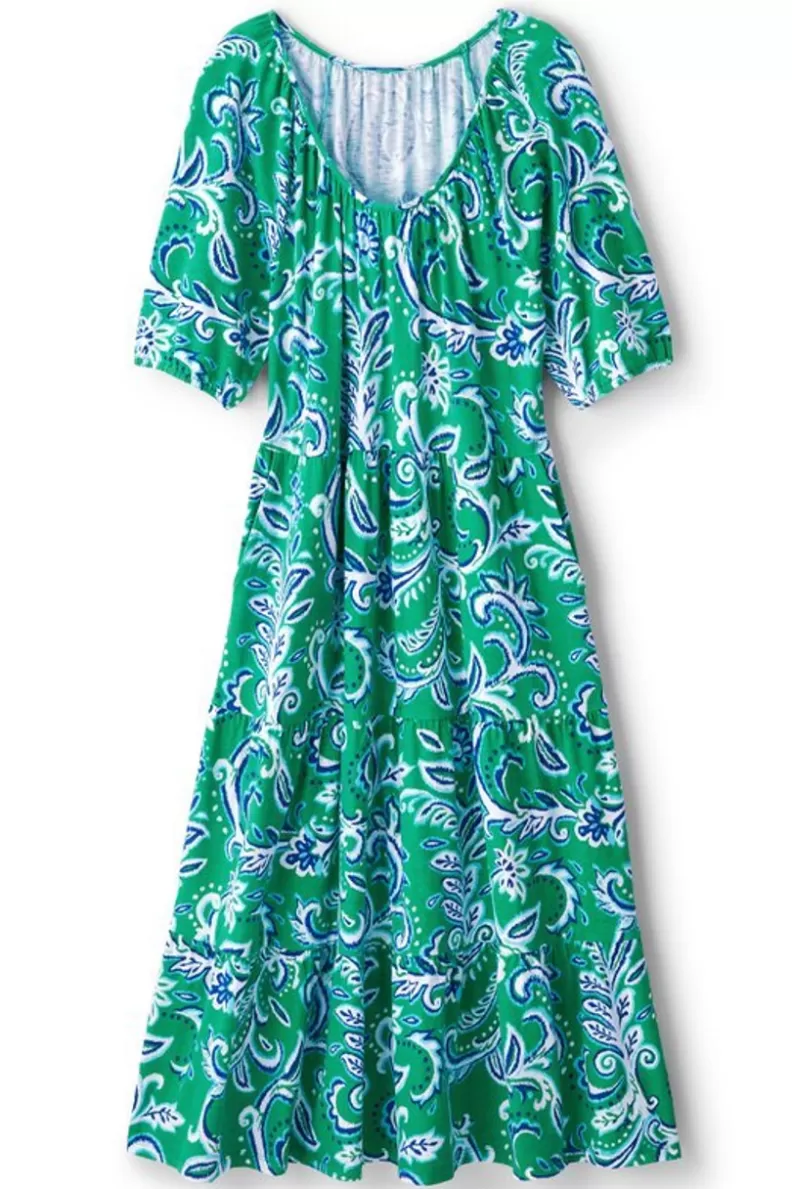 Soft Surroundings Ilana Midi Dress GreenLeafIkat Best Sale